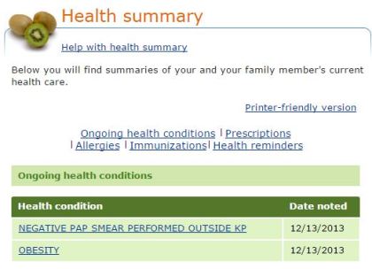 Health Summary